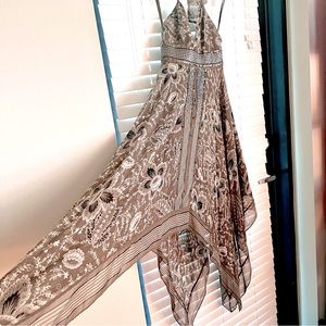 BCBG Max Azria Stunning Halter Handkerchief Dress with Sequin Accents!